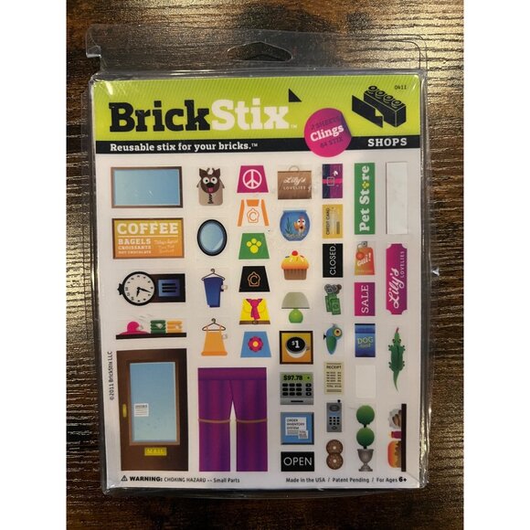 BrickStix Reusable Stickers For Building Bricks/Legos Stores Themed -‎ Missing 2 - Picture 1 of 3
